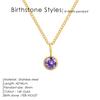 EMANCO DIY 12 Constellation Birthstone Set Necklace Zirconia Stainless Steel Pendant Necklace Anniversary Birthday Gift