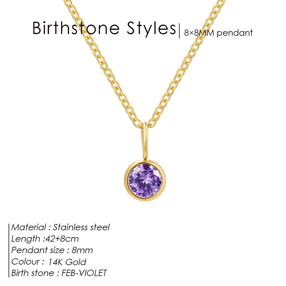 EMANCO DIY 12 Constellation Birthstone Set Necklace Zirconia Stainless Steel Pendant Necklace Anniversary Birthday Gift