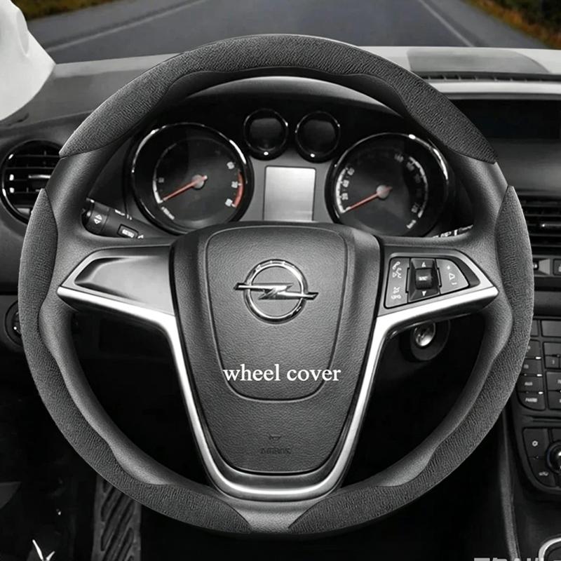 Suitable for Opel Anti-Slip Buckle Segmented Suede Steering Wheel Cover Suitable for Astra H Gtc J Insignia Corsa