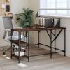 VidaXL Desk, Computer Table with Shelves, Computer Desk with Legs, Writing Table Bedroom, Industrial, Oak 837591