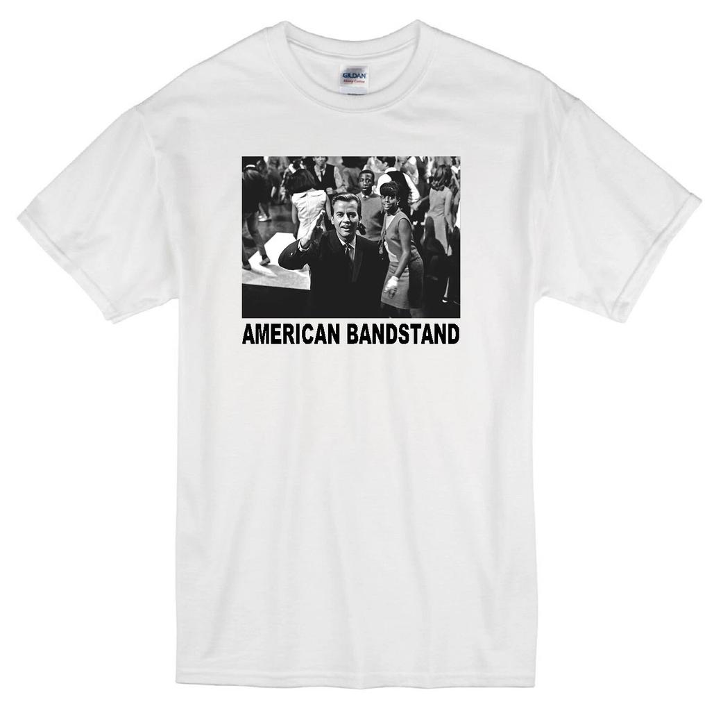 AMERICAN BANDSTAND DICK CLARK DANCE MUSIC TEENAGER 1960'S RETRO TV WHITE T-shirt Tops Tees Unisex