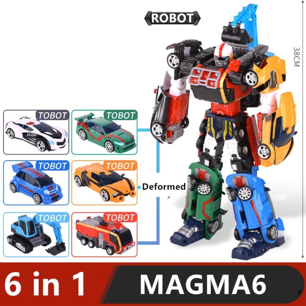 Оригинальный робот-трансформер Tobot 6 в 1 Трансформирующаяся машина АЛЬФА Фигурка Корейский Аниме Мультфильм Братья Воин MAGMA Toys