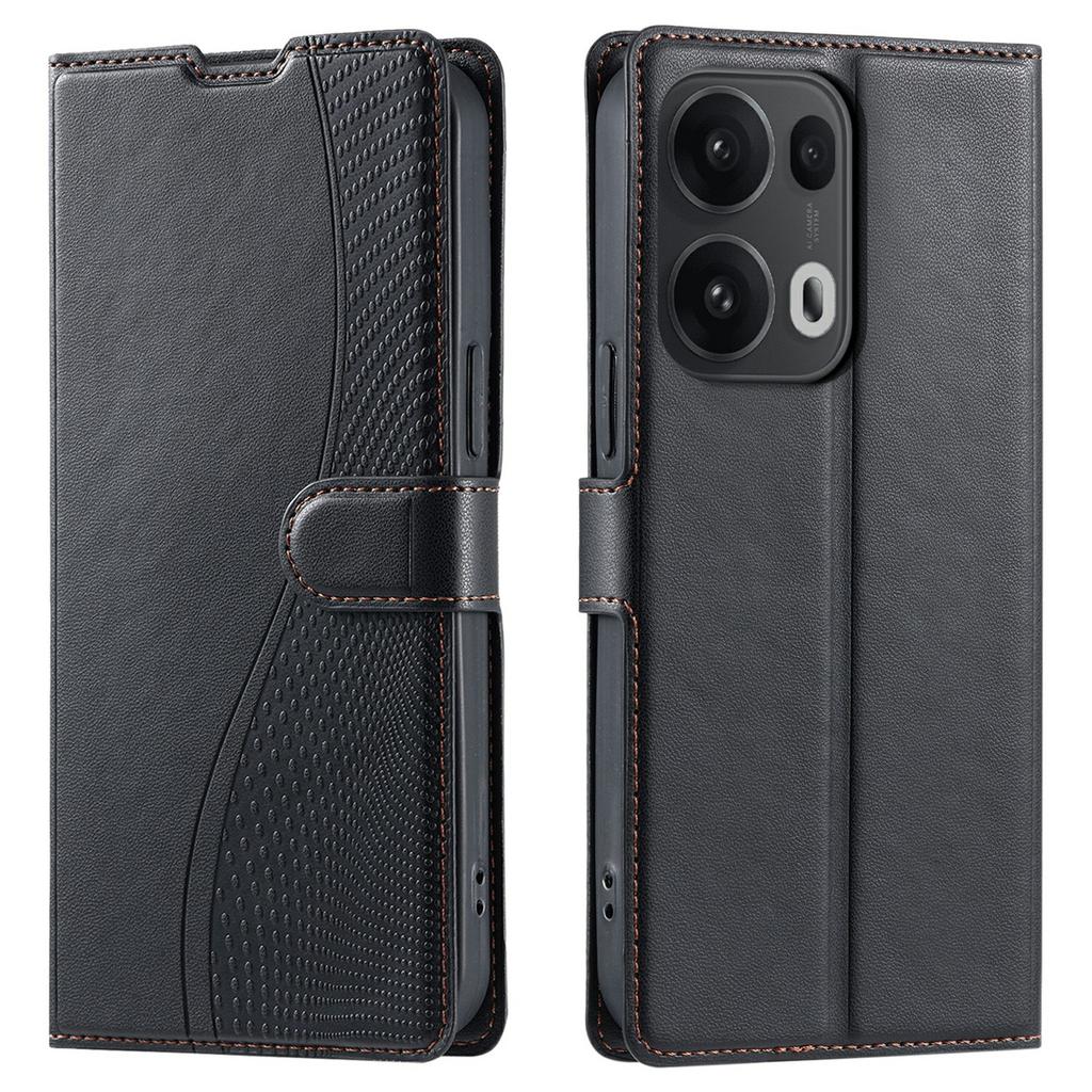 Для Oppo Reno13 Pro 5G Чехол Точечный оттиск PU Кожаный Чехол-книжка для телефона со слотом для карт, ремешок