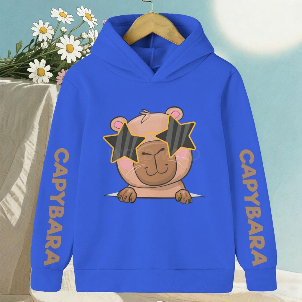 Capybaras Child Hoodies & Sweatshirts Cute Cartoon Capibara Print Children's Sweatshirt Hoody Boys Girls Kawaii Casual Tops
