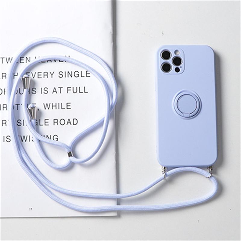 Ring Holder Strap Case For Samsung Galaxy S25 Ultra S24 FE S23 Plus A55 A54 A35 A15 Crossbody Lanyard Magnetic Silicone Cover