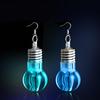 Silver Plated LED Bulb Lighting Hook Earrings Party Pub Club Women Jewelry Decor