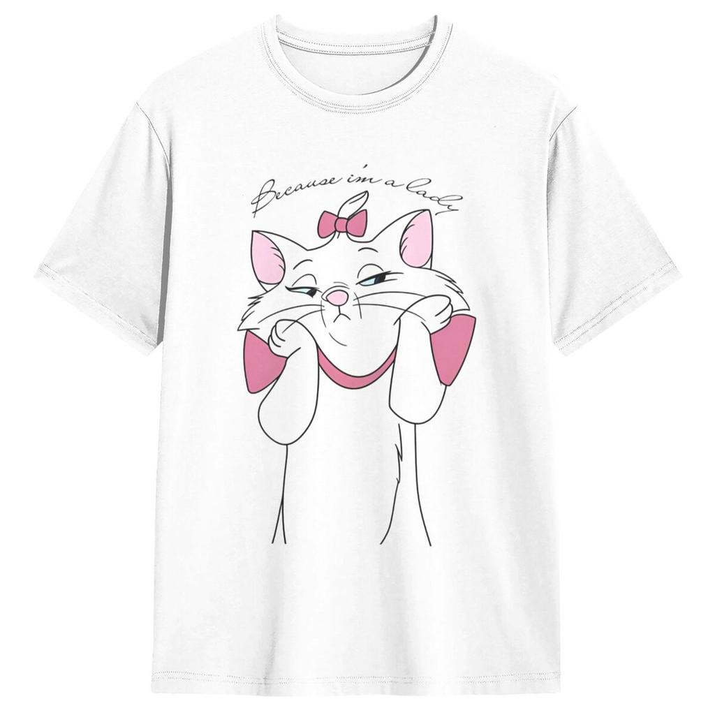 The Aristocats Marie Cat T Shirt Hipster T-Shirts Short Sleeves Aesthetic Tshirt Beach Cotton O-Neck Oversize Top Tees