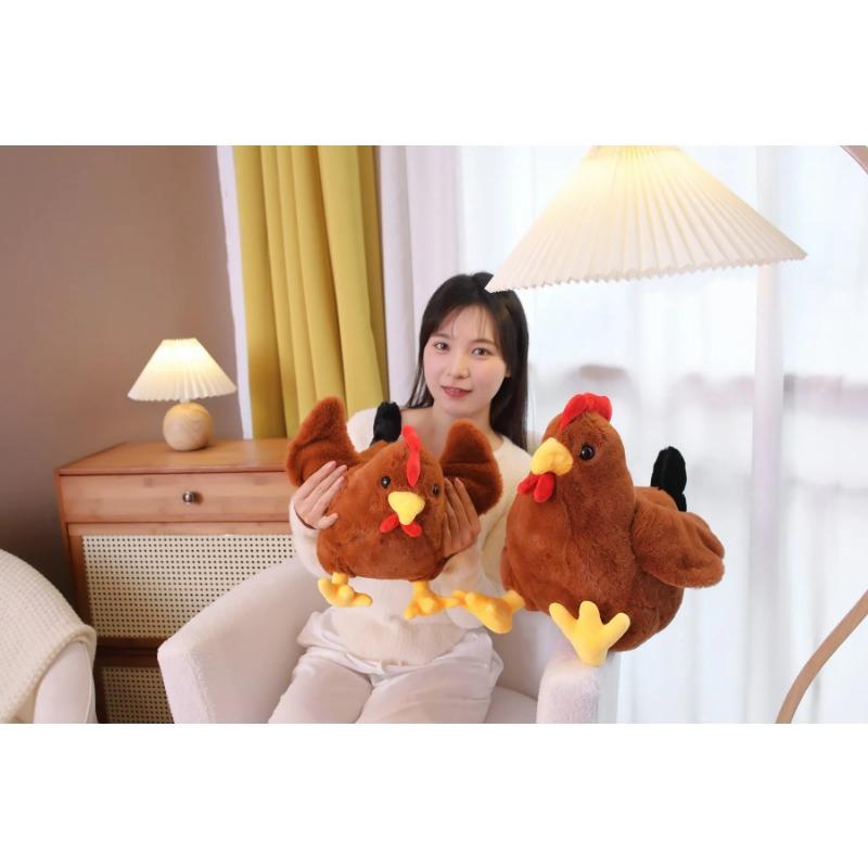 Cute Chick Plush Toy Simulation Rooster Hen Soft Pillow Stardew Valley Game Stuffed Doll Kawaii Peluche Children's Gift Toy