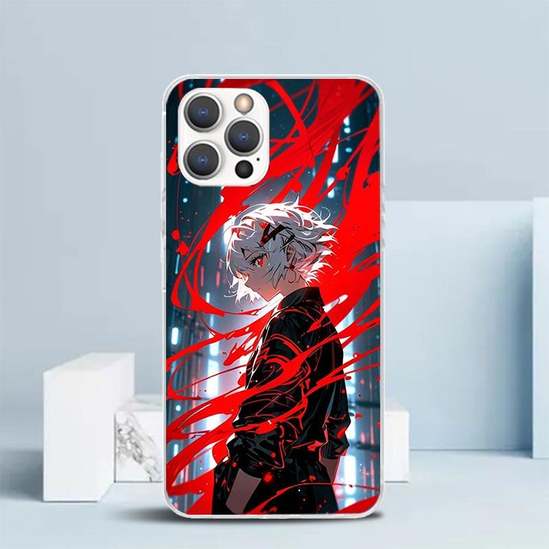 G-Ghoul Токио Тоука Кирисима Мягкий чехол для iPhone 16 17 Air 15 14 Pro Max 16E Чехол для телефона 13 Mini 12 11 7 SE 8 Рисунок Fi