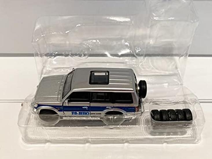 BM CREATIONS X TINY Mitsubishi Pajero 2-го поколения Синяя полоса Праворульный BMC64B0036 1/64