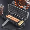 Men's Portable 4-Count Cigar Case with Adjustable Seal & Humidifying Sponge Pad