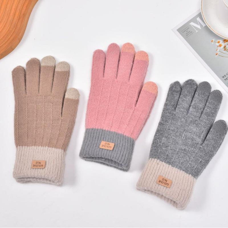 Зимние термоперчатки вязаные термошерстяные жаккардовые кожаные стандартные имитация кашемира перчатки жаккардовые игровые перчатки