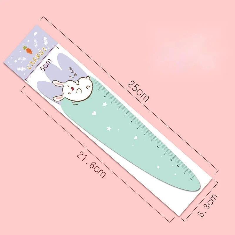 1 Piece Cute Carrot Bunny Stationery Cartoon Drawing Kitten Straight Plastic Ruler