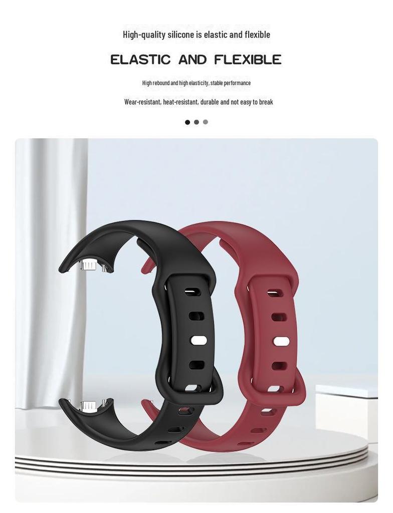 Однотонный силиконовый ремешок для Xiaomi Mi Band 8/9 с застежкой-бабочкой в форме 8