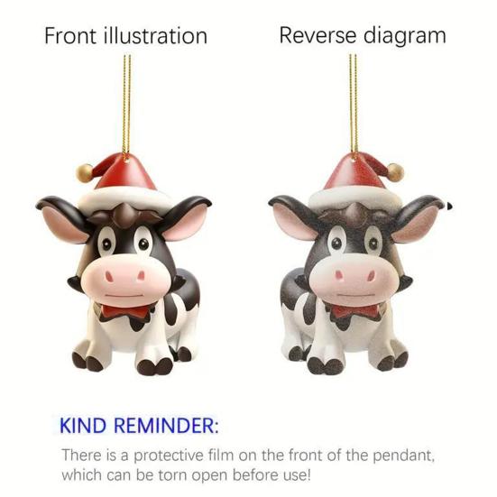 Качающееся молочное автомобильное зеркало, подвесное украшение в рождественской шапке, украшение для автомобиля, акриловые универсальные аксессуары для салона автомобиля