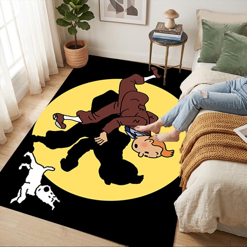 Tintin Adventure Living Room Nonslip Area Rug Soft Carpet For Bedroom Game Playroom Sofa Office Home Decor Doormat Christmas Gift C926885