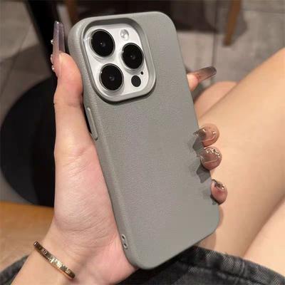 Модный силиконовый кожаный чехол Litchi Lines для iPhone 13 14 15 Pro Max, мягкий чехол для iPhone 11 12 16 Plus, полное покрытие
