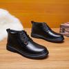 Зима 2024 Мужские ботинки из натуральной кожи: Удобная, теплая шерстяная обувь больших размеров 45-46 на каждый день из хлопка.