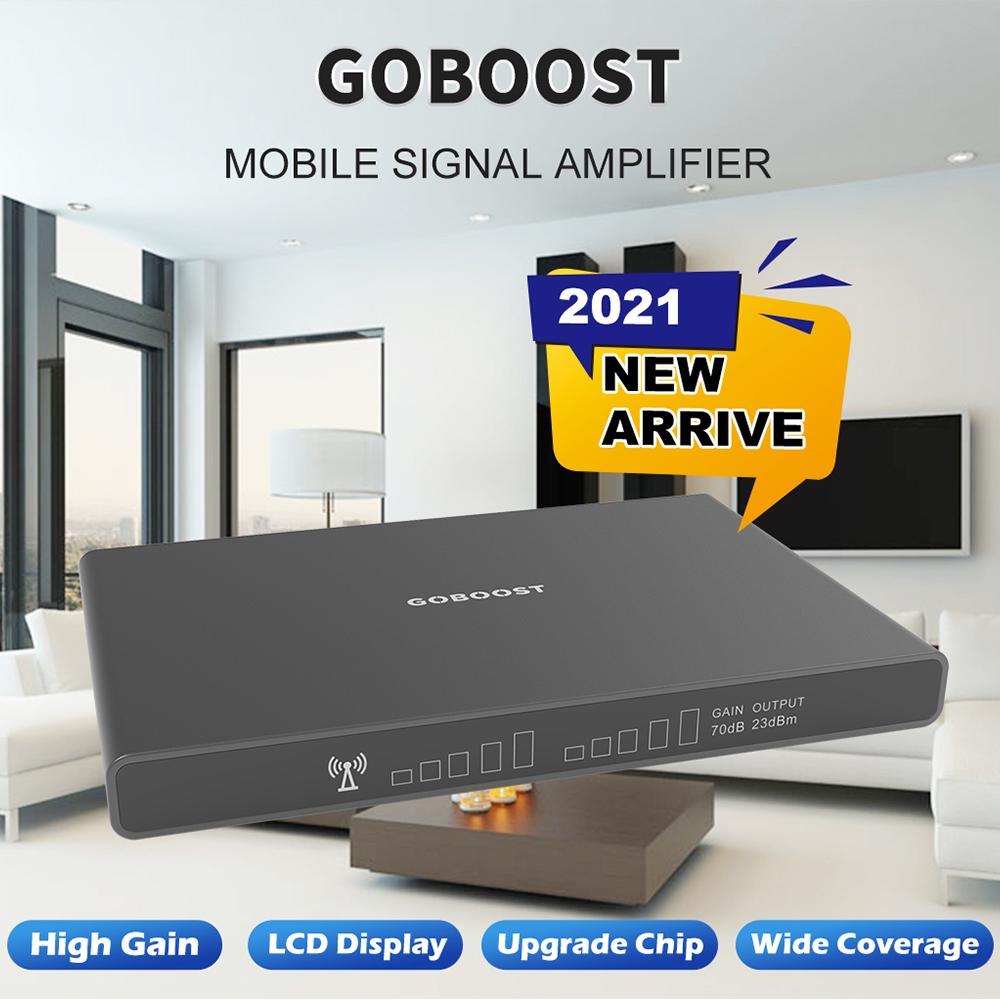 Двухдиапазонный усилитель сигнала GOBOOST, 70 дБ, 2G + 3G + 4G, усилитель сотовой связи 850 900 1800 1900 2100 МГц, повторитель мобильной сети с внутренней антенной на 360 °