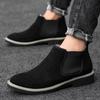 Большого размера осенне-зимние мужские бархатные хлопковые туфли средней и высокой посадки, кожаные ботинки, полусапожки, зимние ботинки, ботинки Мартин, мужские ботинки Челси