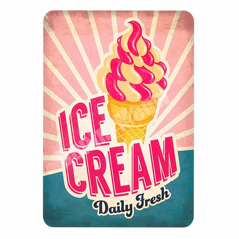 КОФЕ табличка металлические жестяные вывески паб-бар пончики декоративная тарелка мороженое запеченная настенная живопись пирог торты винтажный домашний декор A293