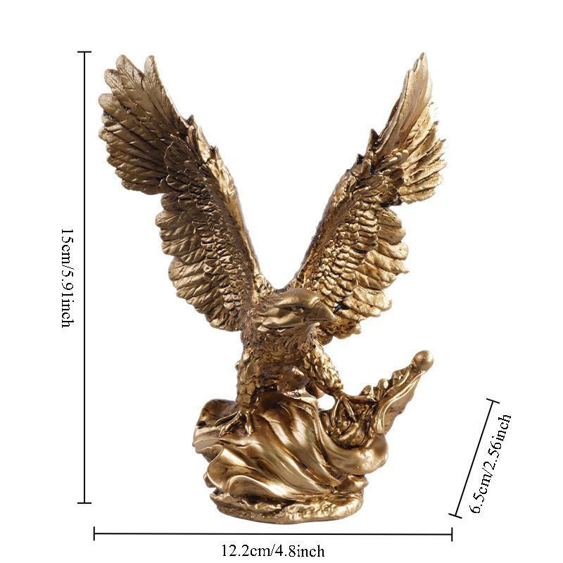 American Style Eagle Statue Resin Golden Eagle Figurines Animal Model Art Ornament Home Office Desktop Decoration Accessories
