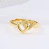 Korean Version of Fashion Temperament Imitation Sand Gold Ring Double Love Female Design Niche Personality Simple Cold Wind Jewelry