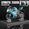 Металлическая гоночная модель мотоцикла CFMOTO 250SR масштаба 1/12, высококачественный сплав, миниатюрная игрушка, симуляция, литая под давлением детская машинка, подарки на день рождения для детей