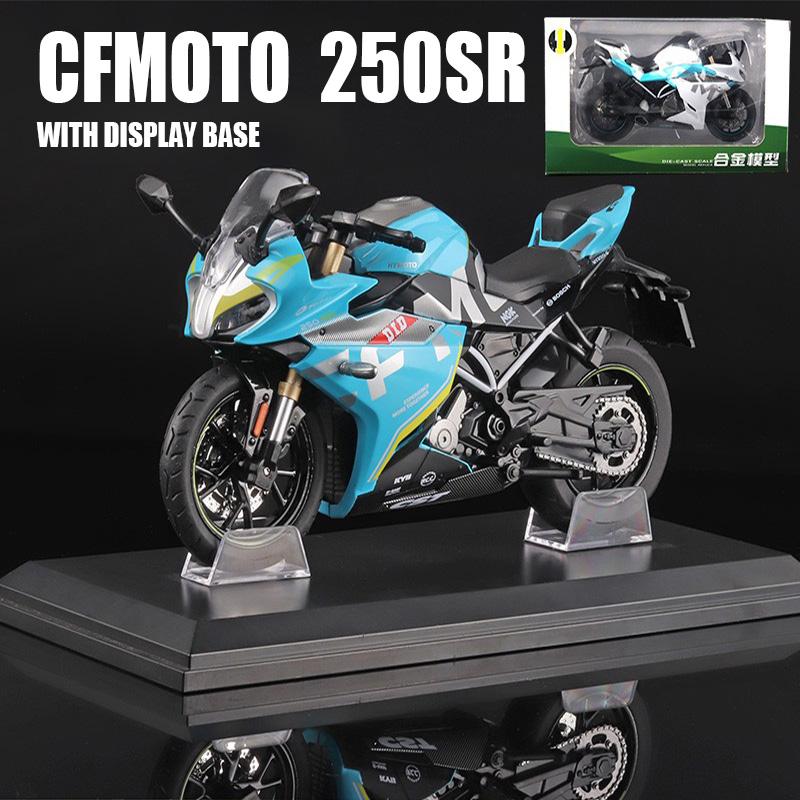 Металлическая гоночная модель мотоцикла CFMOTO 250SR масштаба 1/12, высококачественный сплав, миниатюрная игрушка, симуляция, литая под давлением детская машинка, подарки на день рождения для детей