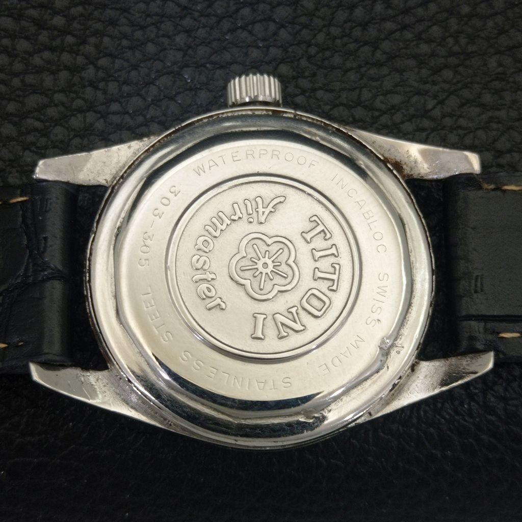 ВИНТАЖНЫЕ ШВЕЙЦАРСКИЕ МУЖСКИЕ ЧАСЫ TITONI AIRMASTER TITOFLEX С РУЧНЫМ ПОДВОДОМ a703226-1