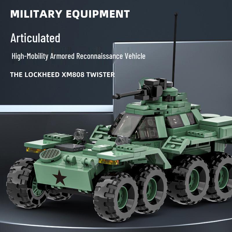 Children's Military Tank & Rocket Building Blocks Kit - Interlocking Toy for Boys