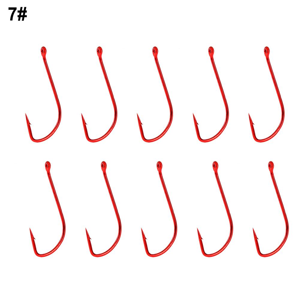 Красные 10 шт./пакет Крючки 11#/12#/13#/14# 6#/7#/8#/9#/10#