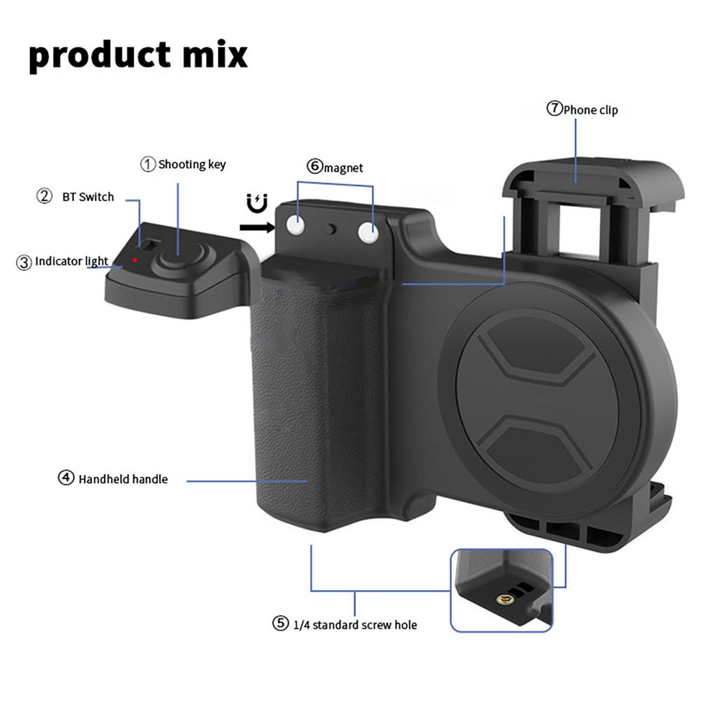 Беспроводная ручка-держатель для телефона, держатель для телефона для видеоблога, селфи-держатель, стабилизатор, вращающийся на 360 градусов, с отверстием для винта 1/4 дюйма