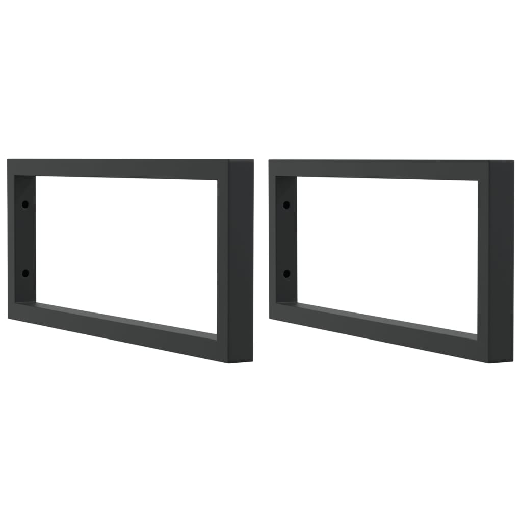 Washbasin Brackets 2 pcs Black Rectangular Steel