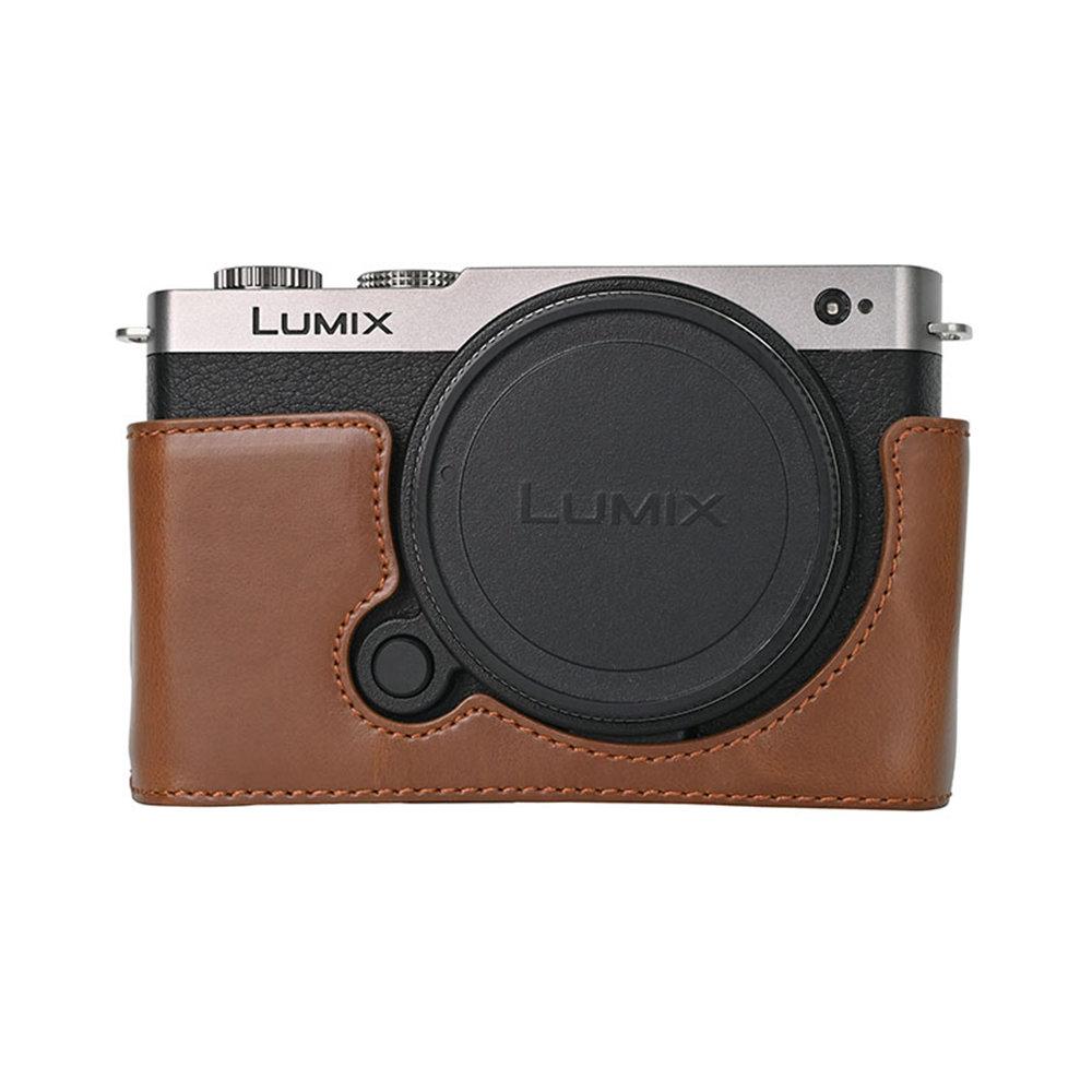 Масло Кожа Камера PU Кожа Полукорпус Чехол Для Panasonic Lumix S9 Отверстие для Батареи Нижняя Крышка