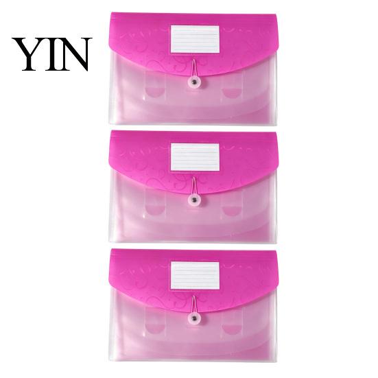 Expandable File Organizer Document Folder with Label Slot, Layered Design Waterproof PP Storage Envelope, Secure Rope Closure for Office And