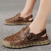 Men's Clogs Outdoor Sandals Closed Toe Leather Sandals Athletic Strap Adjustable Loafers Outdoor Beach Shoes Breathable Non Slip