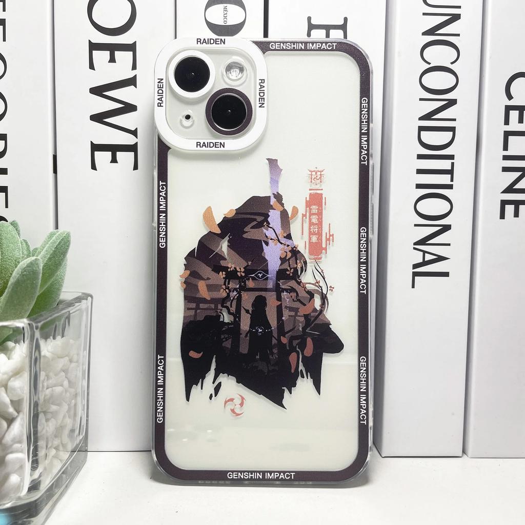 Чехол для телефона Genshin Impact для iPhone 16 15 14 13 12 11 Pro Max Mini XS X XR SE 7 8 Plus Ху Тао Чжун Ли Райдэн Эйген Сяо Funda
