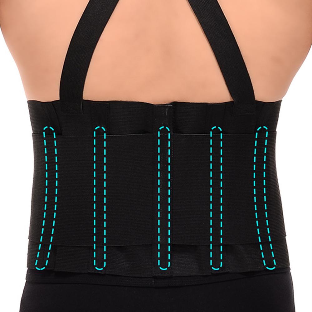 20x105см Рабочий пояснично-крестцовый бандаж для нижней части спины с регулируемыми ремнями Черный