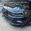 Front Bumper Splitter Lip 3Pcs for VW Polo MK5 MK6 Standard TSI TDI 2010-2021 Tuning Body Kit Guard Gloss Black UV Coat Spoiler