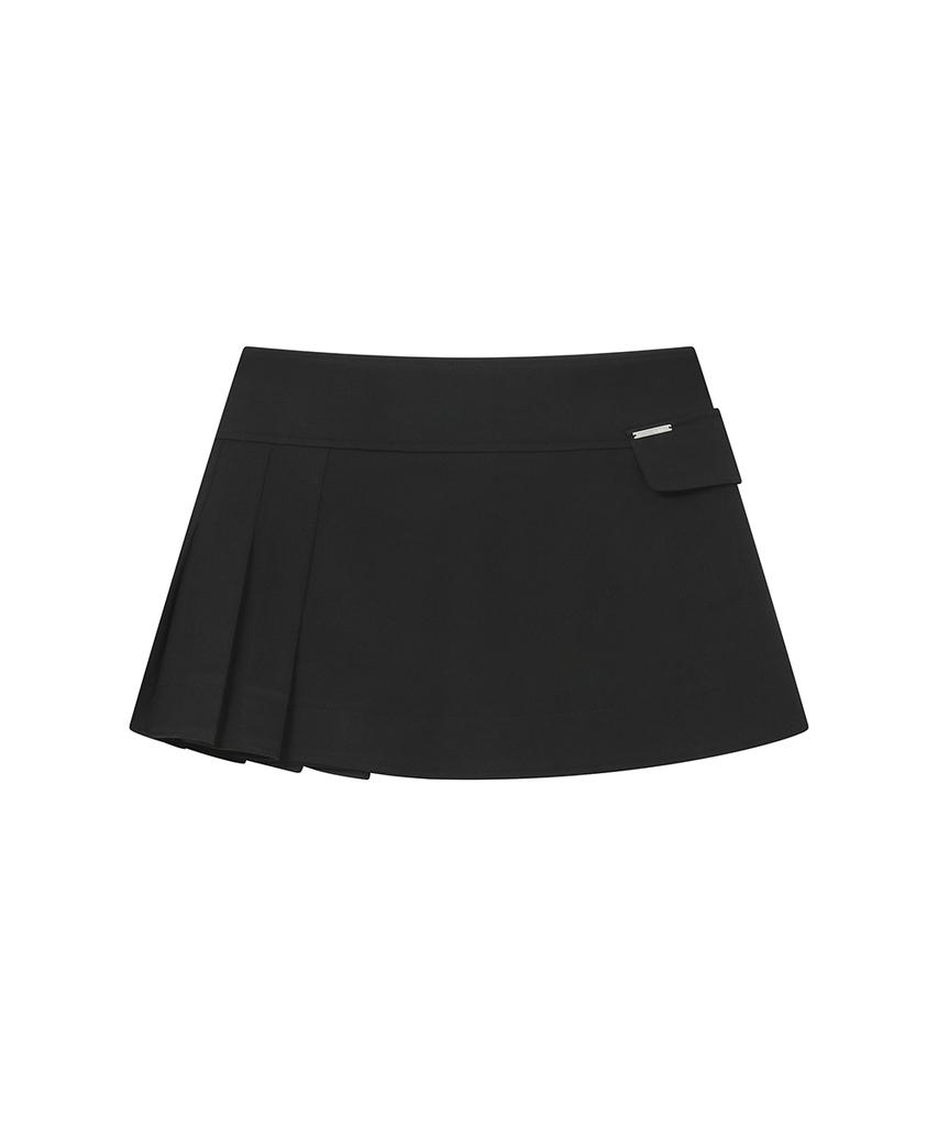 Miseki Seoul Omoi Pleats Wrap Skirt Black