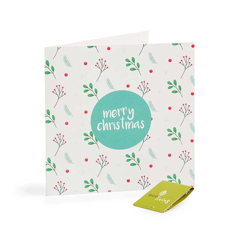 Recycled Christmas Card - Merry Christmas (White)