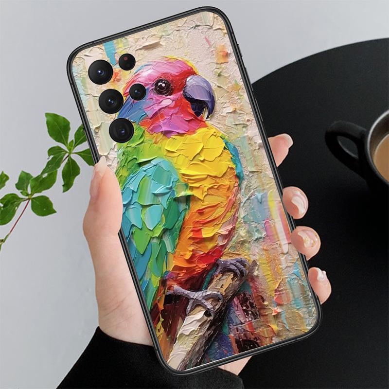 Painting Bird Phone Case For Samsung S23 S22 S21 S20 Ultra S20 S22 S21 S10E S21 S20 FE S24 Plus