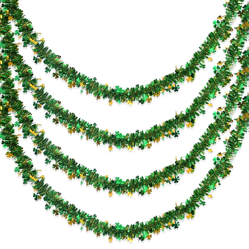 4 шт. Золотисто-зеленая мишура, подвесное украшение-твист для ирландского фестиваля, украшение рождественской елки, свадьбы, вечеринки по случаю дня рождения
