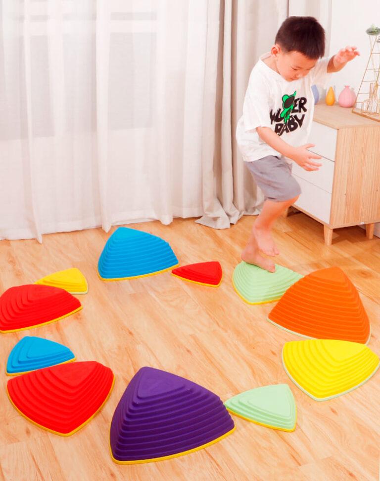Sensory path river stones Childrens balancing stones stepping stones motor skills and coordination Triangle 11 pcs