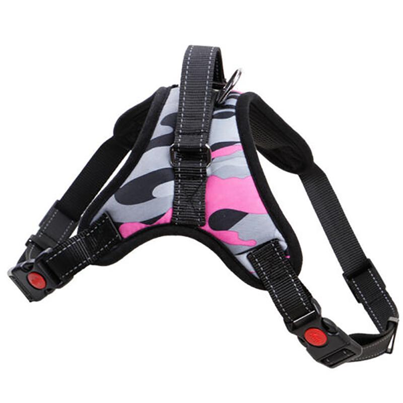 Nylon Dog Harness Collar Adjustable No-Pull Dog Harness Reflective Outdoor Pet Vest for Medium Large Dogs Pet Traction