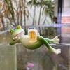 2Pcs/Set Drinking Frog Figurine Lying Cartoon Frog Statue Resin Animal Sculpture Outdoor Garden Flower Pot Hugger Ornament