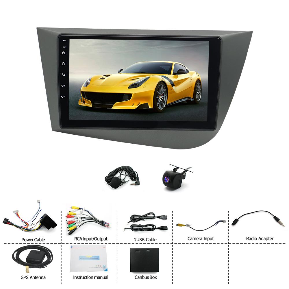 9-дюймовый автомобильный стереомагнитола Car-play GPS-навигация совместима с Seat Leon 2005-2013 Android 14