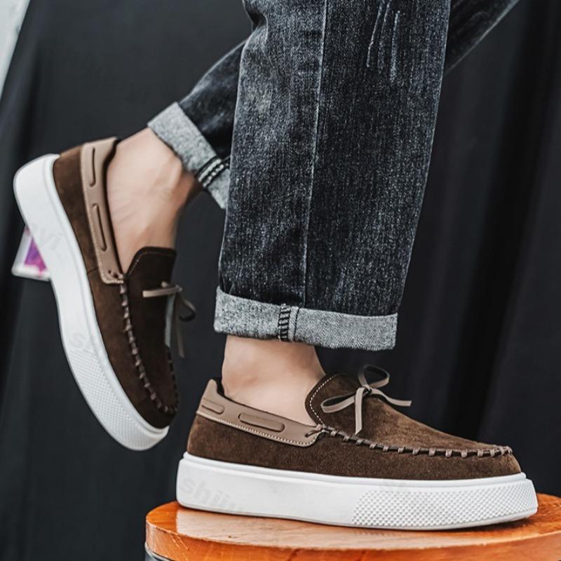 Мода 2025 Осень Новые Ретро Туфли-лодочки на толстой подошве для мужчин Универсальные Удобные Модные Нишевого дизайна Массивные лоферы