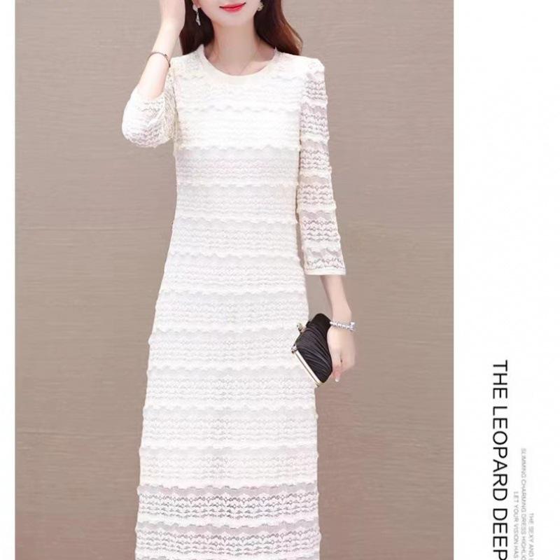 Модное кружевное платье с круглым вырезом - Элегантное, стройнящее и универсальное